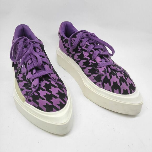 adidas Shoes - Adidas Womens Hypersleek Purple Houndstooth Pattern Platform Sneakers US 8.5